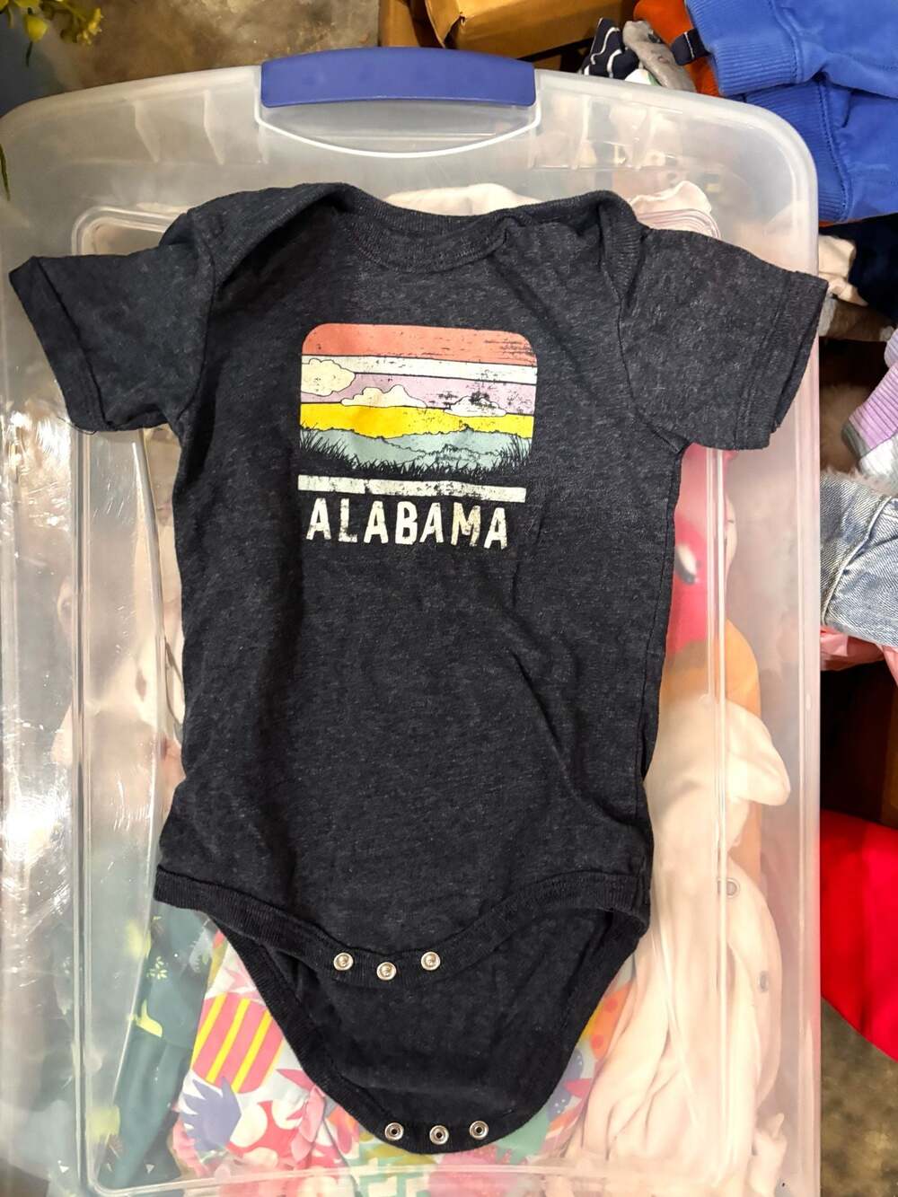 Home Free Alabama Retro Sunset Graphic Baby Onesie Bodysuit Size 18M